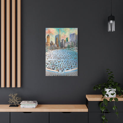 Central Park Ice Skaters — UNFRAMED Matte Canvas Print