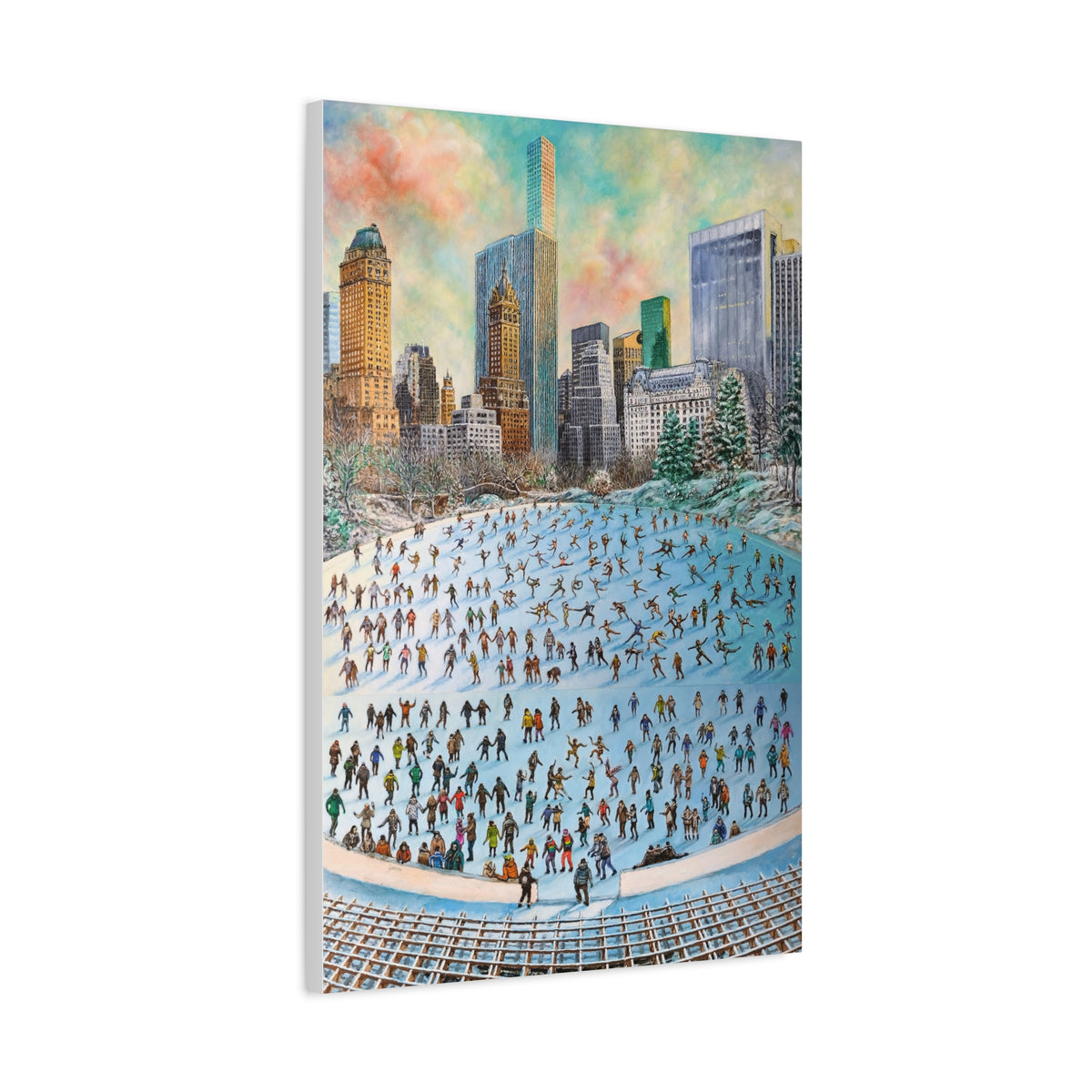 Central Park Ice Skaters — UNFRAMED Matte Canvas Print
