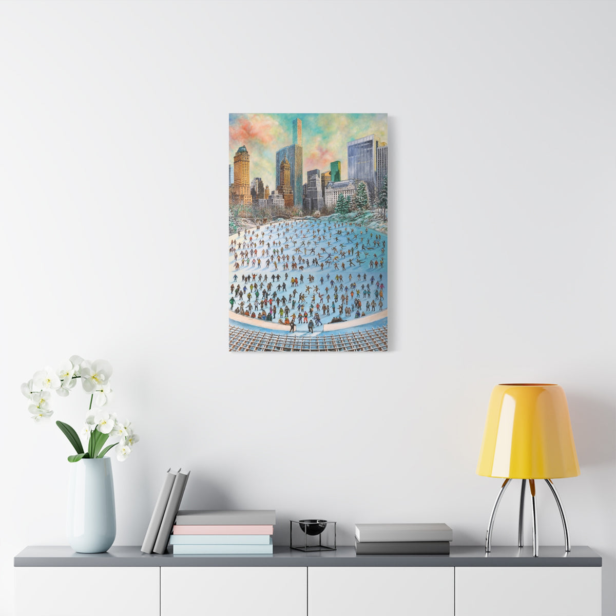 Central Park Ice Skaters — UNFRAMED Matte Canvas Print