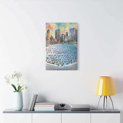 Central Park Ice Skaters — UNFRAMED Matte Canvas Print