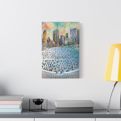 Central Park Ice Skaters — UNFRAMED Matte Canvas Print