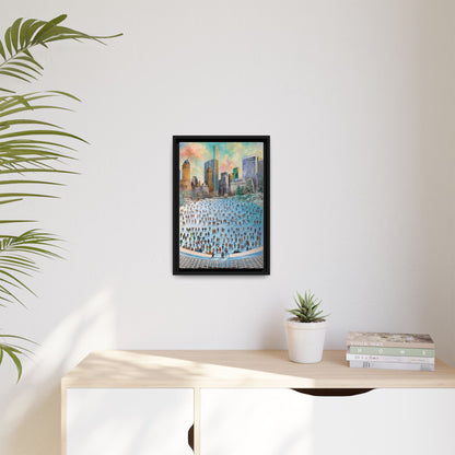 Central Park Ice Skaters — FRAMED Matte Canvas Print