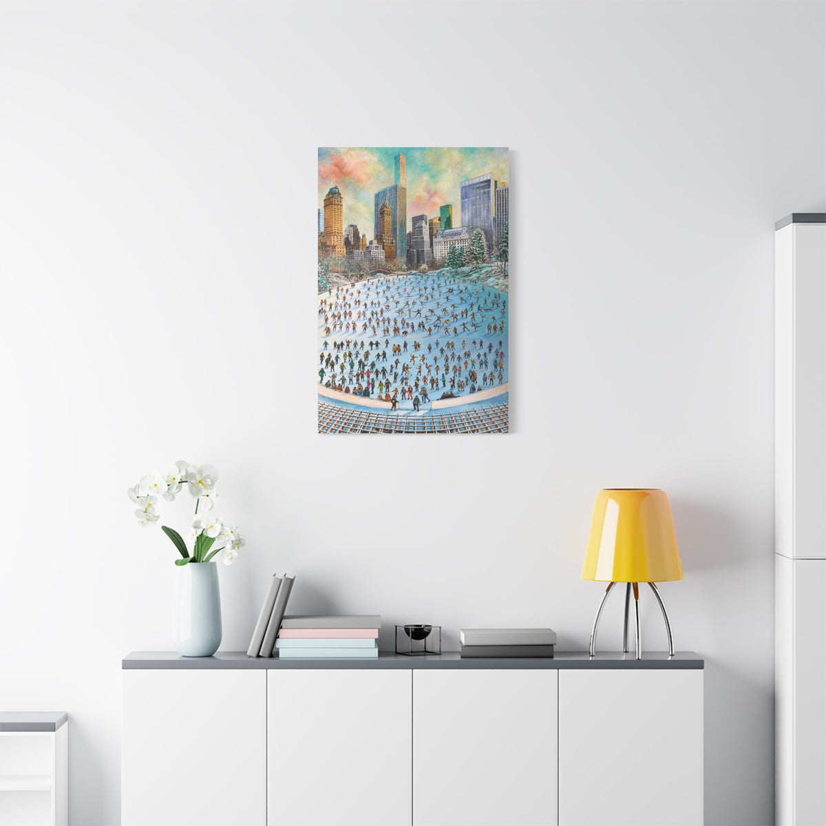 Central Park Ice Skaters — UNFRAMED Matte Canvas Print