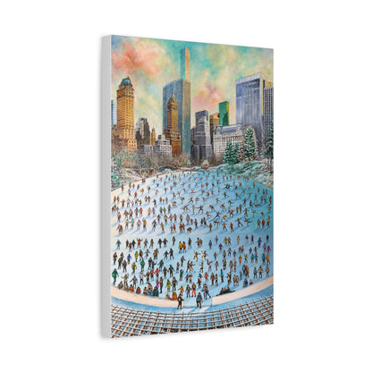 Central Park Ice Skaters — UNFRAMED Matte Canvas Print
