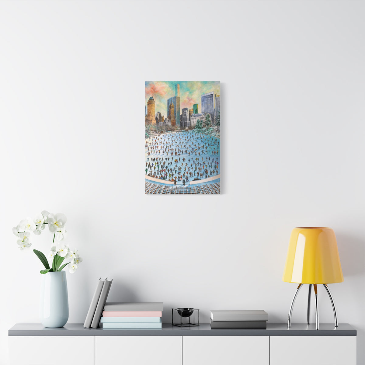 Central Park Ice Skaters — UNFRAMED Matte Canvas Print