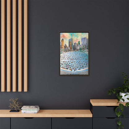 Central Park Ice Skaters — FRAMED Matte Canvas Print