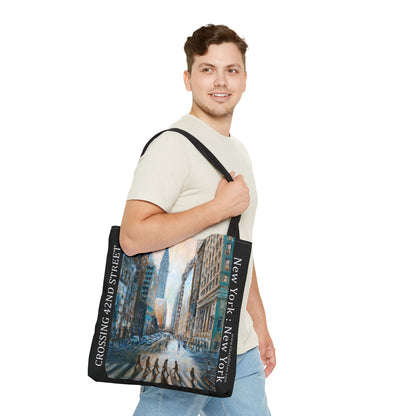 Tote Bag - Painting "Crossing 42nd Street" by Chandle Lee