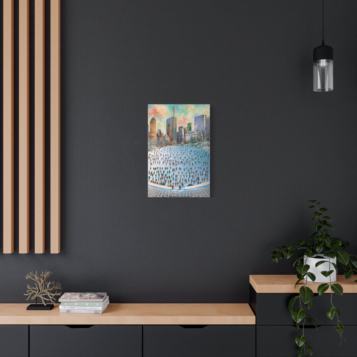 Central Park Ice Skaters — UNFRAMED Matte Canvas Print