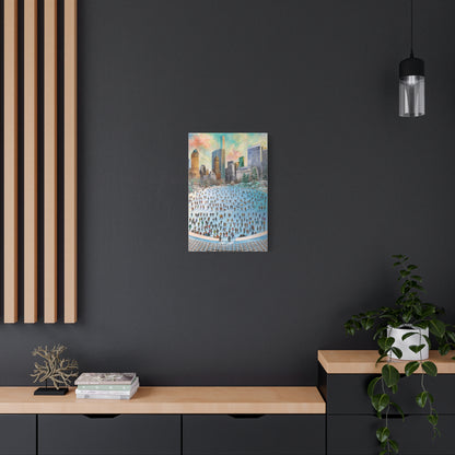 Central Park Ice Skaters — UNFRAMED Matte Canvas Print
