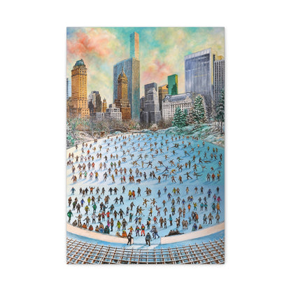 Central Park Ice Skaters — UNFRAMED Matte Canvas Print